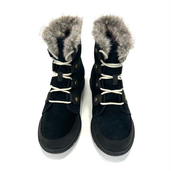 Sorel Explorer III Joan Winter Ankle Boot Size 7 Black Leather Waterproof Bootie - Picture 10 of 12